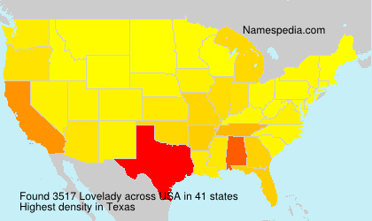 Surname Lovelady in USA