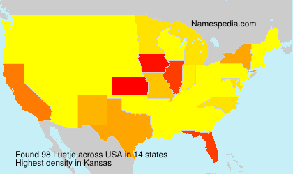 Surname Luetje in USA