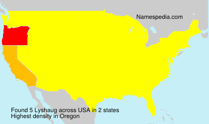 Surname Lyshaug in USA