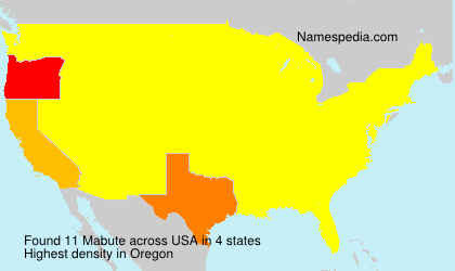 Surname Mabute in USA