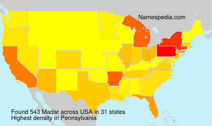 Surname Madar in USA