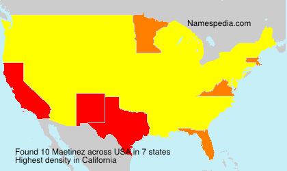 Surname Maetinez in USA