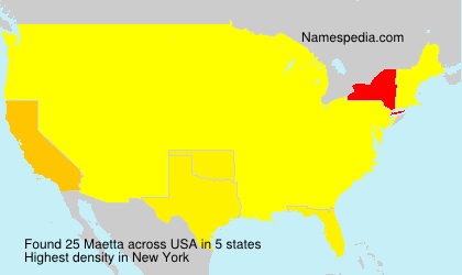 Surname Maetta in USA