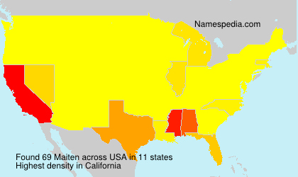 Surname Maiten in USA