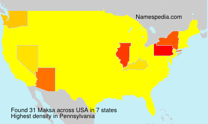 Surname Maksa in USA
