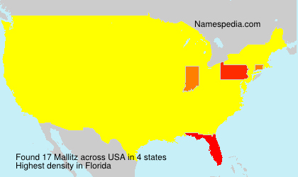 Surname Mallitz in USA