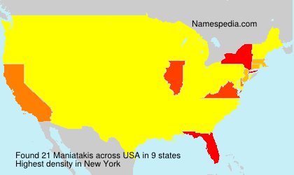 Surname Maniatakis in USA
