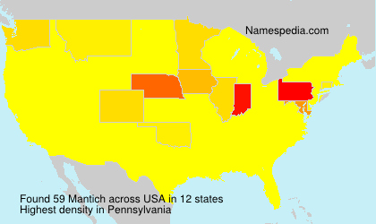 Surname Mantich in USA