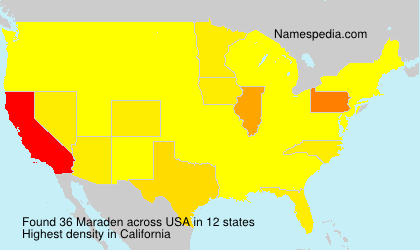 Surname Maraden in USA