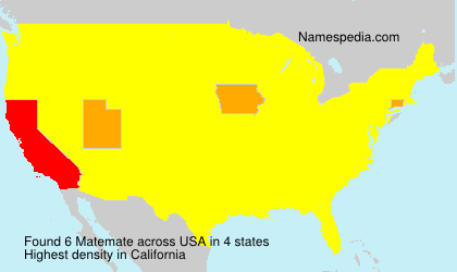 Surname Matemate in USA