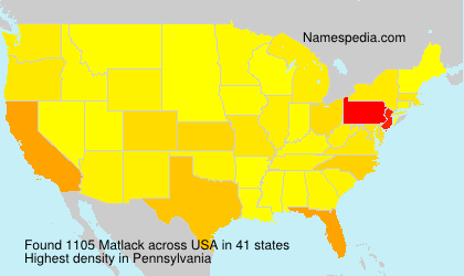 Surname Matlack in USA