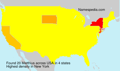 Surname Matthius in USA
