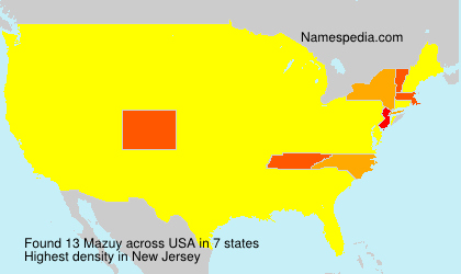Surname Mazuy in USA