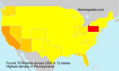 Surname Mcanlis in USA