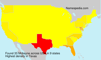 Surname Mcbayne in USA