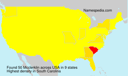 Surname Mcclerklin in USA