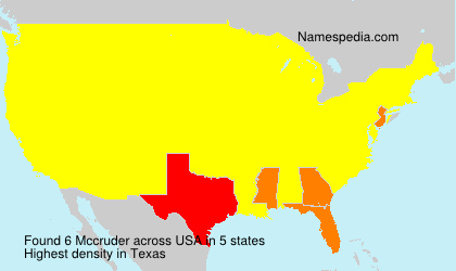 Surname Mccruder in USA