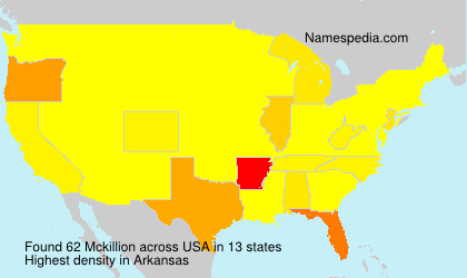 Surname Mckillion in USA