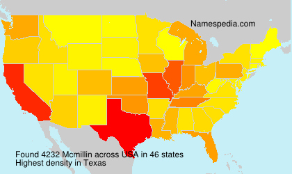 Surname Mcmillin in USA