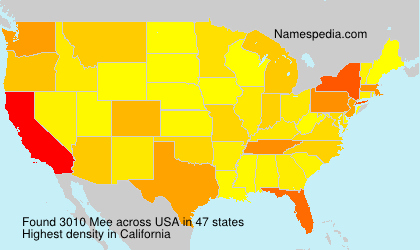 Surname Mee in USA