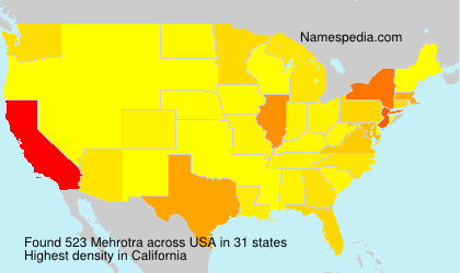 Surname Mehrotra in USA