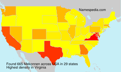 Surname Mekonnen in USA