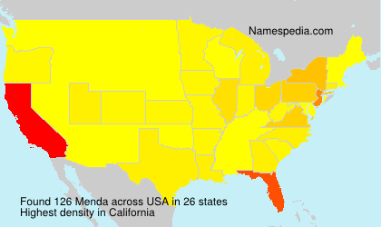 Surname Menda in USA