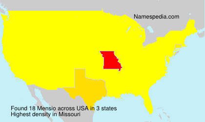 Surname Mensio in USA
