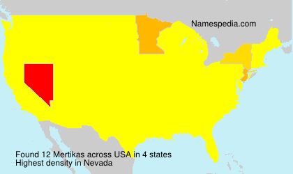Surname Mertikas in USA
