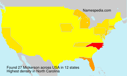 Surname Mickerson in USA