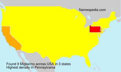 Surname Migliarino in USA