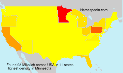 Surname Mikolich in USA
