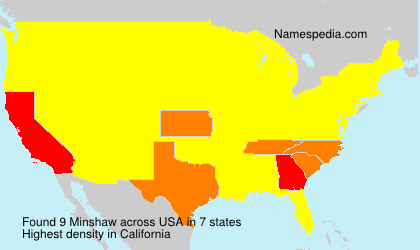 Surname Minshaw in USA