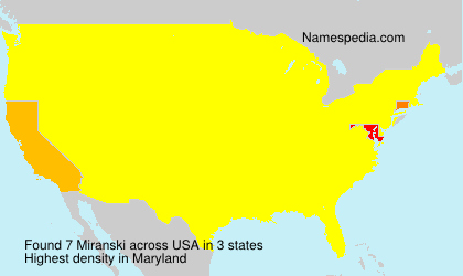 Surname Miranski in USA