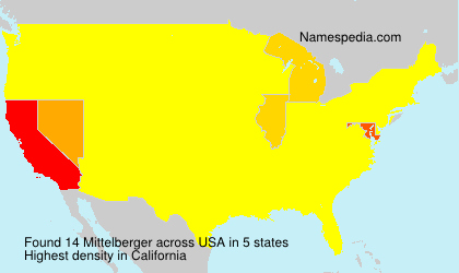 Surname Mittelberger in USA