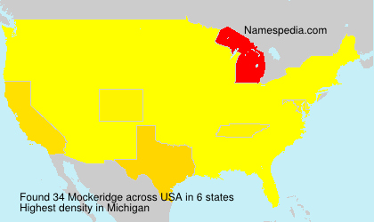 Surname Mockeridge in USA