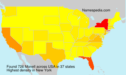 Surname Monell in USA