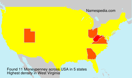 Surname Moneypenney in USA