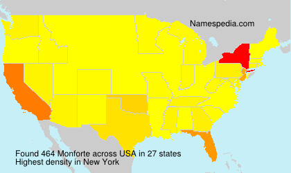 Surname Monforte in USA