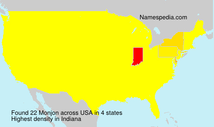 Surname Monjon in USA