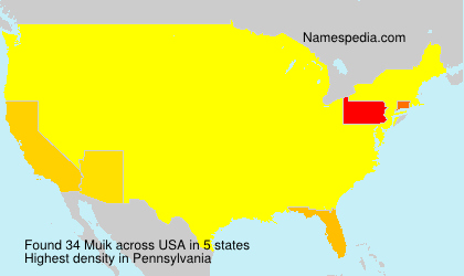 Surname Muik in USA