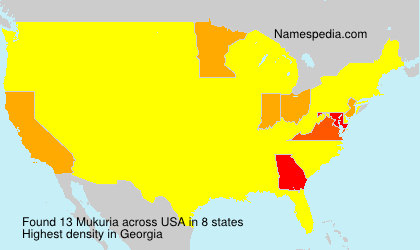 Surname Mukuria in USA