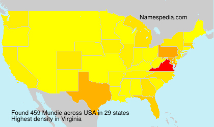 Surname Mundie in USA