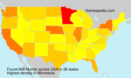 Surname Munter in USA