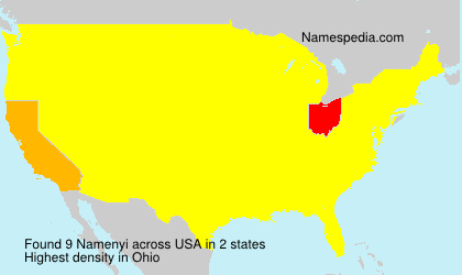 Surname Namenyi in USA