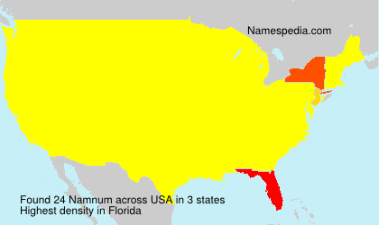 Surname Namnum in USA