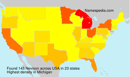 Surname Nevison in USA