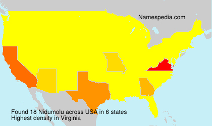 Surname Nidumolu in USA