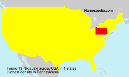 Surname Niklauski in USA