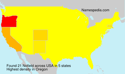 Surname Nofield in USA